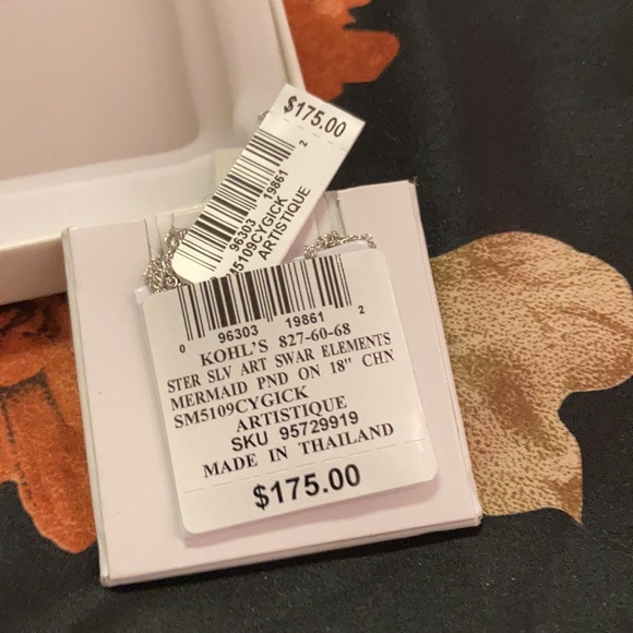 Sterling silver art swat elements mermaid pendant/necklace on 18”chain - Picture 2 of 2